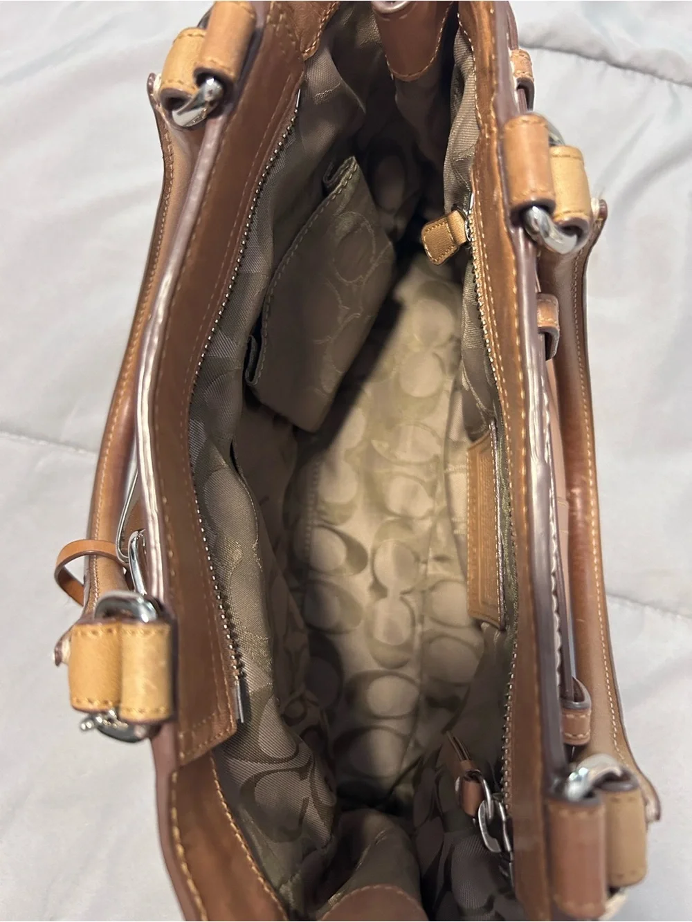 Coach Factory Small Tan Hampton Leather Satchel F08A70